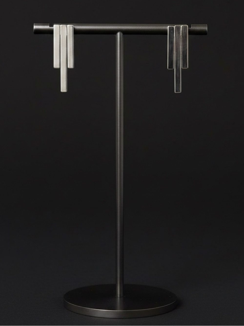 Modern Silver Geometric Earrings